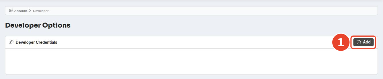 Developer Options with the Add button